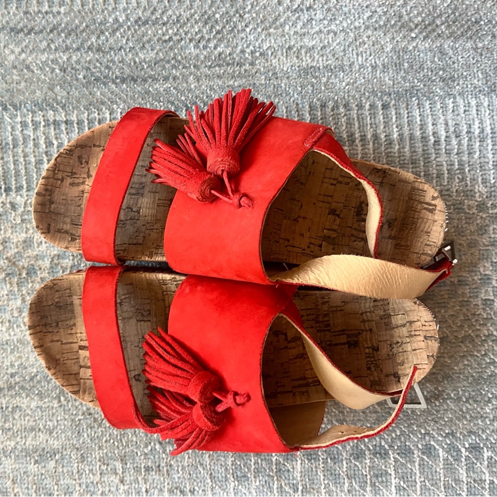 SCHUTZ PLATFORM ESPADRILLE RED